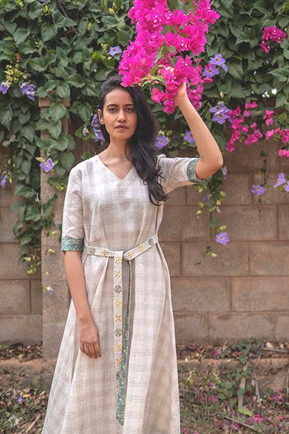Embroidered Belt Dress