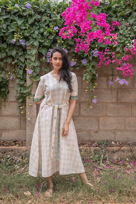 Embroidered Belt Dress